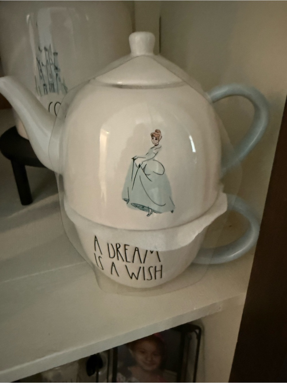 Disney White and Light Blue Cinderella Ceramic Tea-for-One Set